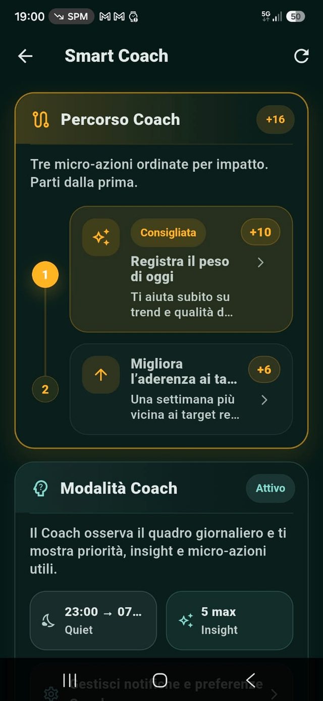 Screenshot Percorso Coach NutriAxIA